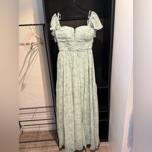 Women’s Sage Green Floral Maxi Dress